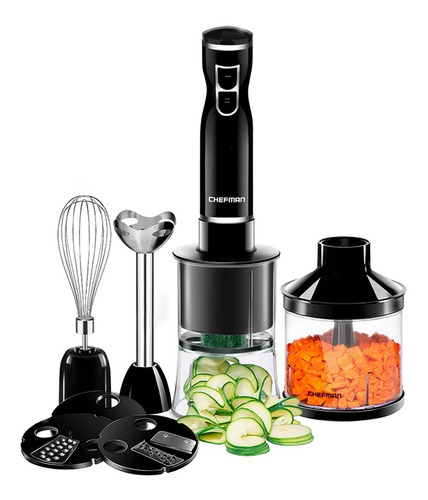 Batidora Chefman De Inmersión + Espiralizador Eléctrico Color Negro Frecuencia 1