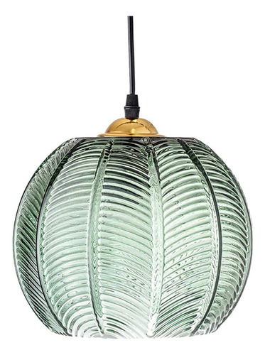 Lampara Colgante Cristal Retro Color Verde Vintage Calabaza