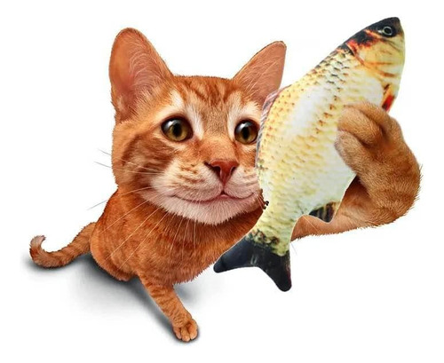 Juguete Gato Peluche Pez Pescado 20cm Con Catnip