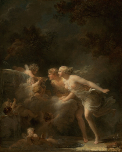 Fonte Do Amor Jovens Cupidos De Fragonard Em Tela 100cmx80cm