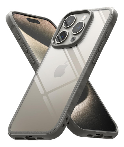 Capa Capinha Para iPhone 15 Pro 6.1 Ringke Fusion Bold-cinza