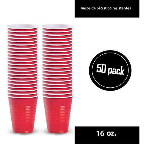 . 50 Vasos Desechable Plástico Bicolor Prémium Eventos