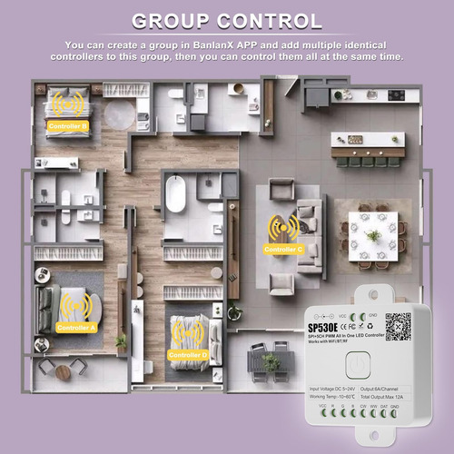 Controlador Inteligente Sp530e Sp530e De Miwise Wifi+bluetoo