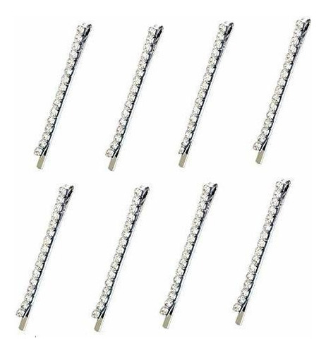 8 Piezas Rhinestone Bobby Pin, Horquilla Para El Cabello