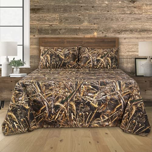 Realtree Max-5 Camouflage Bed Sheets - 4 Piezas Camo Bedding