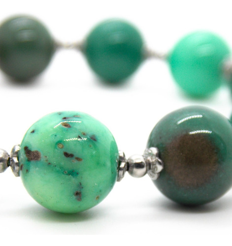 Pulsera De Piedras Naturales Semipreciosas De Crisoprasa