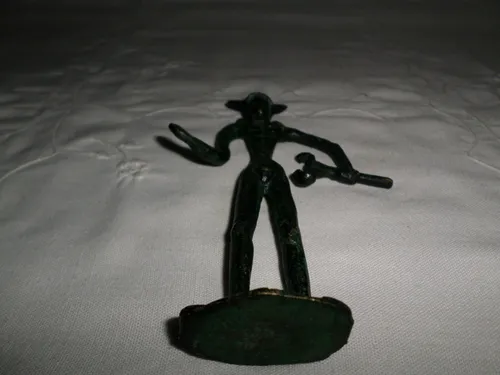 Antigua Figura De Bronce Patina Verde Hermes 14,5 Cm Alto (Usado)