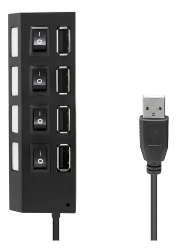 2x1 Hub Usb 4 Puertos Con Interruptor Switch Independiente 