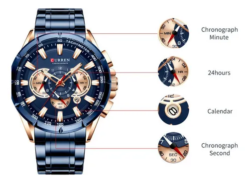 Reloj Cronógrafo Curren Business A Prueba De Agua