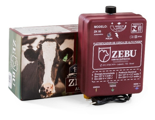 Eletrificador Cerca Rural 50km C/ Regulagem Zk50 Zebu