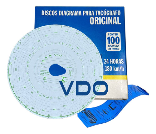 Disco Tacografo Diario 180km Vdo Diario 100 Discos