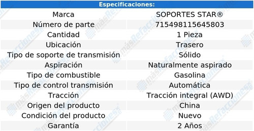 Soporte Transmisión Aut Trasero Subaru Outback H6 3.0l 04