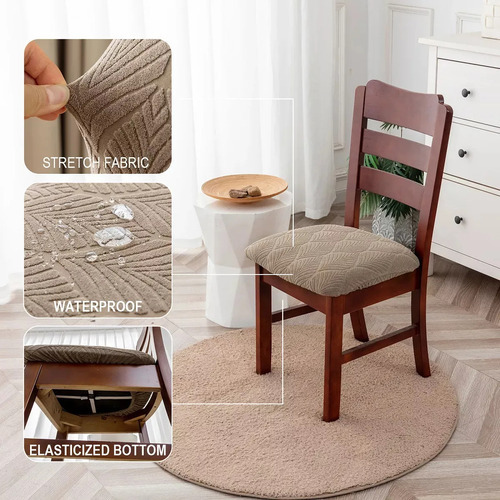 4 Fundas Para Sillas Pequeñas Home Leaf Y Protectores De Coj Color Arena