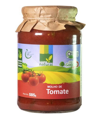 Kit 6x: Molho De Tomate Orgânico Coopernatural 585g