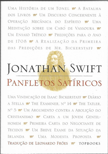 Panfletos Satíricos: Não, De Jonathan Swift. Série Não, Vol. 1. Editora Topbooks, Capa Mole, Edição 1 Em Português, 1998