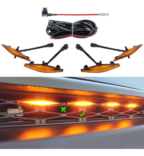 Auxlight 4 Pieza Luz Led Raptor Para Rejilla Frontal Fusible