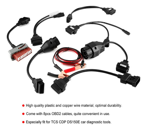 8pcs Obd2 Obdii Cables Conectores Para Tcs Ds150e Diagnóstic