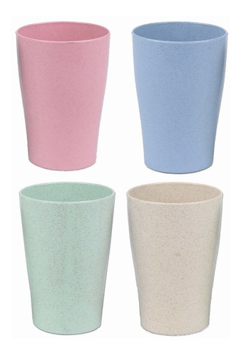 4 Piezas Vasos Taza Reutilizable Ecológico Fibra De Trigo