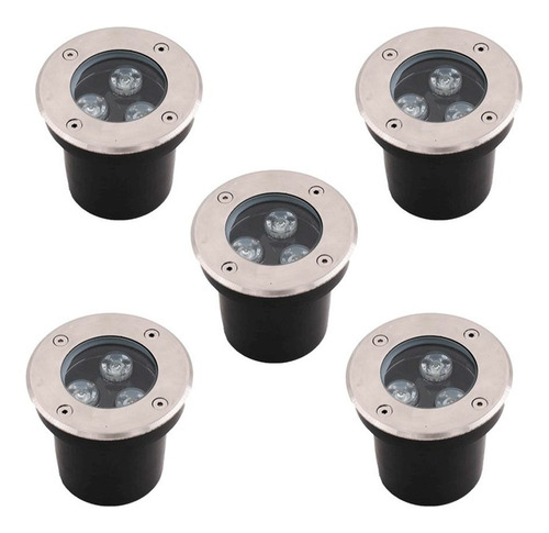 Pack De 5 Focos Piso Led Embutido 3 W Ip 67 / Envio Gratis