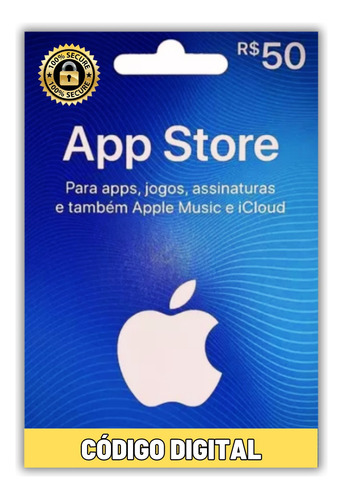 Cartão Gift Card App Store R$ 50 Reais - Itunes Brasil Apple