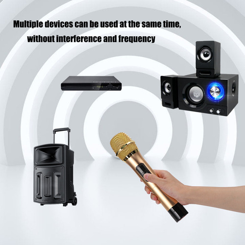 Micrófono Inalámbrico Uhf Portátil Con Mini Receptor Bluetoo
