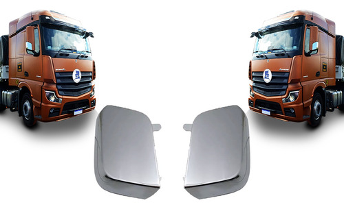 Par Capa Menor Retrovisor Mb Actros New Cromado Após 2020