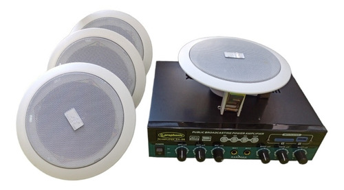 Amplificador Combo Sonido Ambiental 4 Parlantes + Equipo