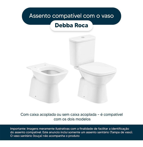 Assento Sanitário Em Mdf Debba Branco Para Bacia Roca