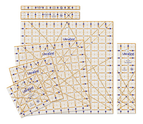 Quiltcut Ultragrid Usa Made Non-slip Quilting Ruler - Juego 