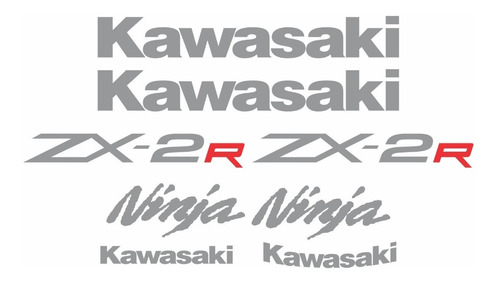Kit Adesivo Faixa Emblema Compatível Ninja 250r Zx-2r-prata