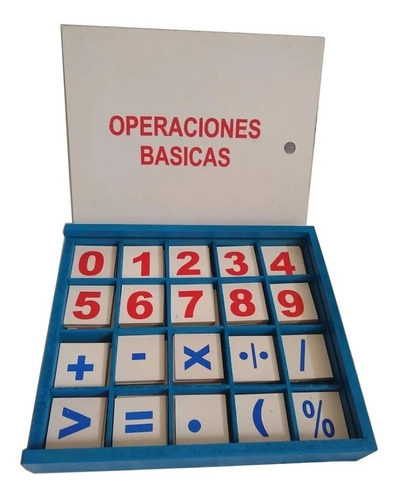 Caja De Operaciones Básicas Matemáticas Didáctico Madera