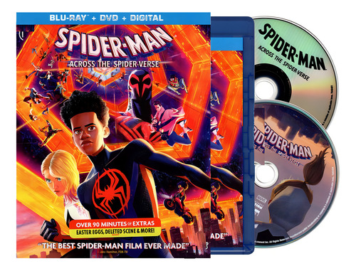 Spider-man Across Spider-verse Pelicula Blu-ray + Dvd + Dc