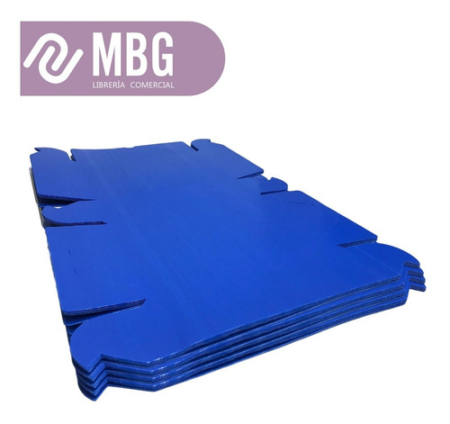 Imagen 4 de 6 de Caja Plástica Reforzada Oficio 12 Tapa Volcada Azul Pack X25