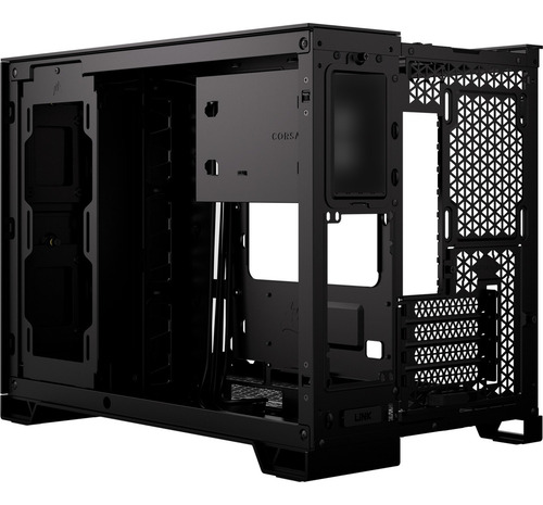 Gabinete para jogadores Corsair 2500x Tg Mid-Tower preto com duas câmeras