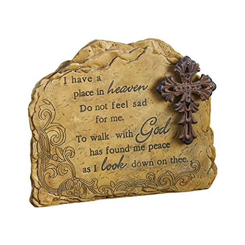 Roman Exclusive Memorial Garden Stone Con Una Cruz Y Verso 8