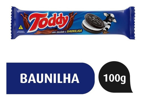 Biscoito Chocolate Recheio Baunilha Toddy Pacote 100g