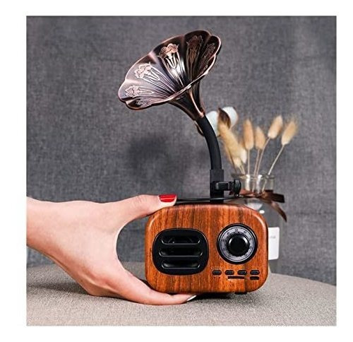 Bluetooth Speaker Retro Wood Portable Box Wireless Mini