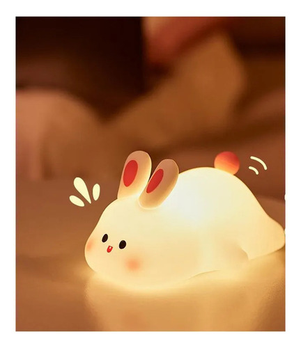 Lámpara De Noche Big Face Rabbit Con Sensor Táctil