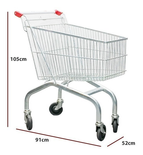 Carro Carrito Supermercado Tisera Compras 120 Litros Car03