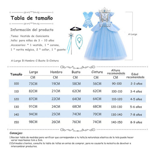 Vestido De Princesa Cenicienta For Niñas Disfraz De Cosplay