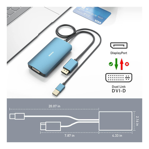 Incluye Adaptador Displayport A Dvi Dvi-d De Doble Enlace Co