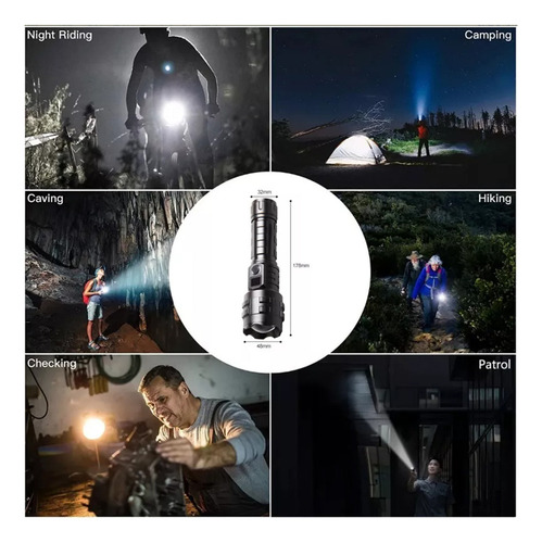 Gv Lámpara Táctica Ultra Potente Led 10000 Lúmenes