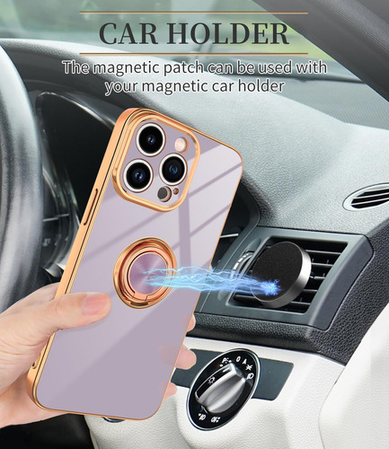 //capa Dinick Para iPhone 15 Pro Max Com Anel Roxo