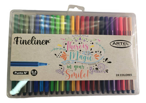 Estuche Tiralineas Fineliner 24 Colores 0,4mm Artel