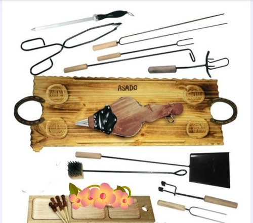 Fuelle Kit Parrilla  Tabla Madera 80cm Lechon Fabricantes