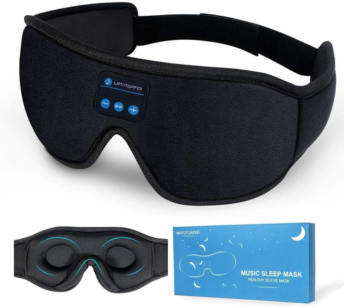 Auriculares Para Dormir Máscara Ojo 3d Inalámbrica Bluetooth Color Negro N/A