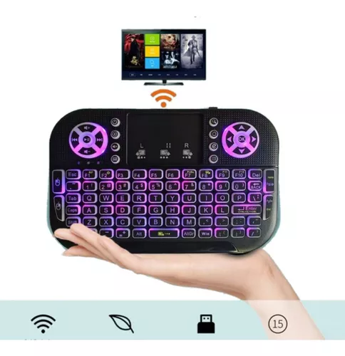 Mini Teclado Inalámbrico Retroiluminado para Smart TV , Portátil, PC  GENERICO