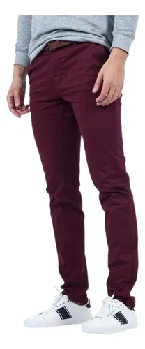 Pantalon burdeo hombre hotsell