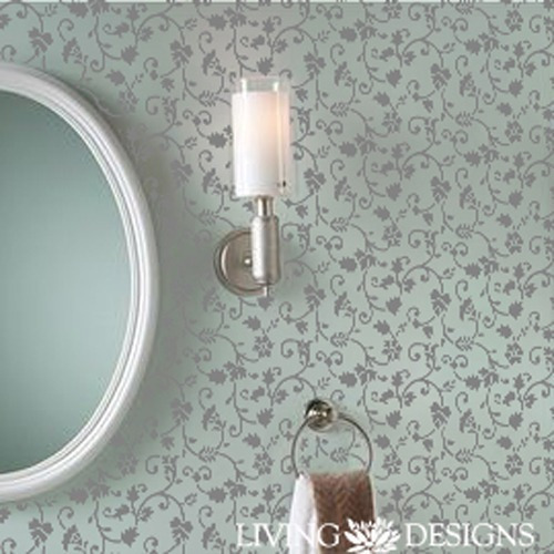 Plantilla Decorativa Spring 60x65 Stencil Pintar Pared Tapiz Blanco Transparente