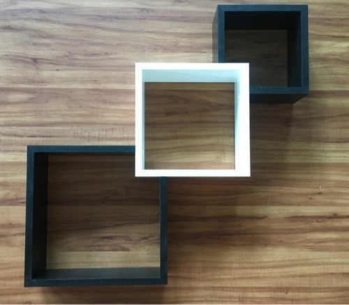 Trio De Nichos Integrados Branco E Preto Mdf 15mm